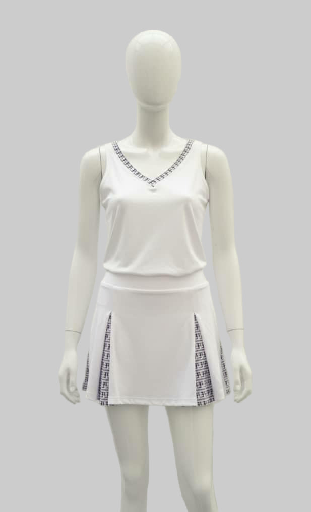 Tracksuit - skirt with white top with black logo