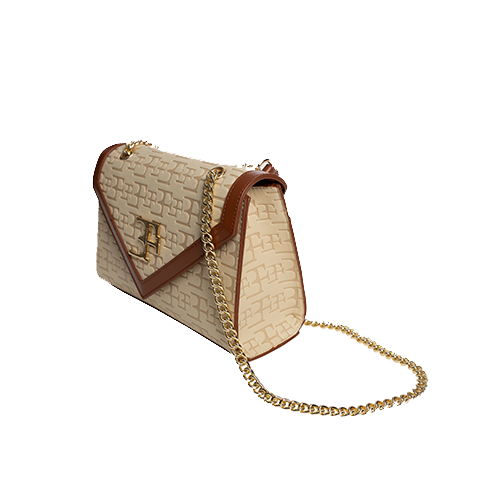 Cacongo Handbag Beige Logo & Brown