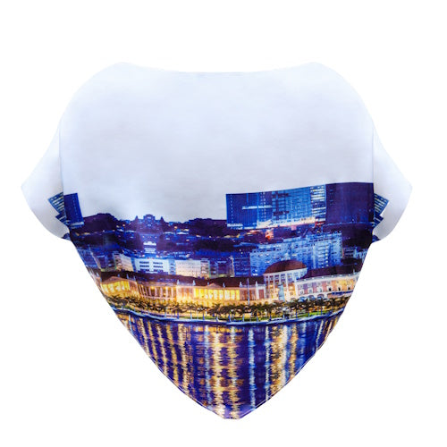 Chemisier blanc et bleu Cityprint