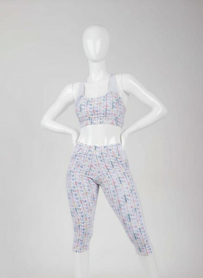Tracksuit - Long leotard and white top with multicolor logo