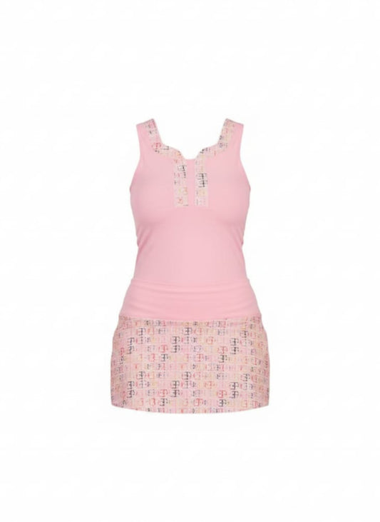 Tracksuit - Leotard and red top with white logo