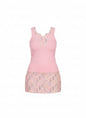 Fato de treino - saia e blusa rosa com logotipo multicolorido
