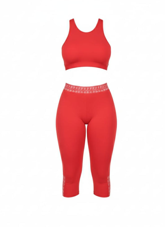 Tracksuit - Leotard and red top with white logo