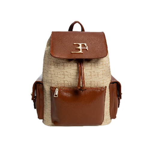 Backpack Dinge Beige Logo & Brown