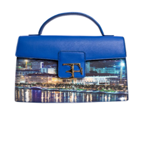 Benfica Handbag  Blue Cityprint