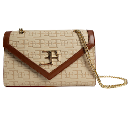 Cacongo Handbag Beige Logo & Brown