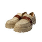 Oxford Shoes Beige/ Brown with gold bukcle