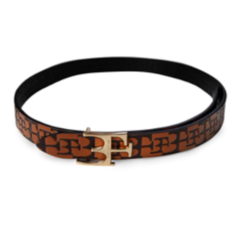 Double face Belt  Brown /Black Logo