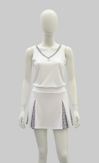 Tracksuit - skirt with white top with black logo