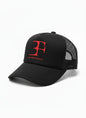 Black cap with logo red