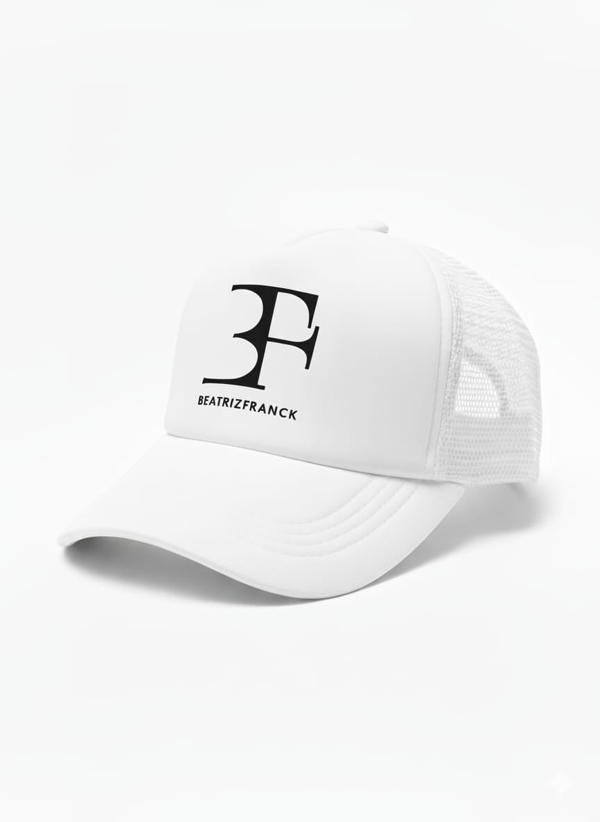 White cap with black logo