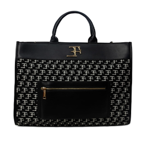 Inês Handbag Black Logo White