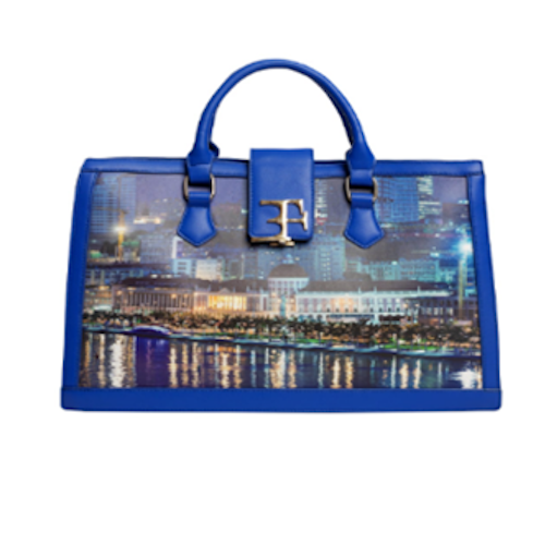 Luanda Handbag Blue Cityprint