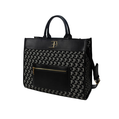 Inês Handbag Black Logo White