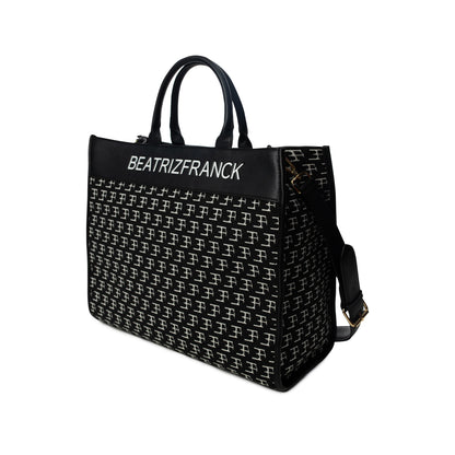 Inês Handbag Black Logo White