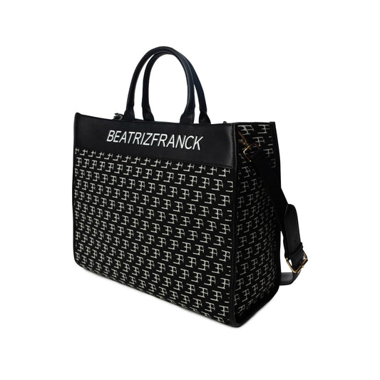 Bolsa Inês Preto Logótipo Branco