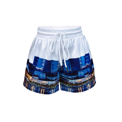 Short white & blue Cityprint