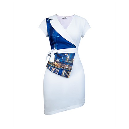 Social Dress white & blue Cityprint