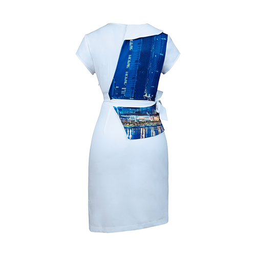 Social Dress white & blue Cityprint