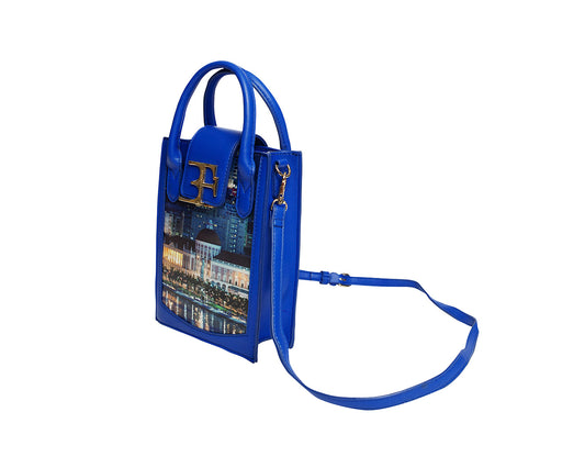 Sac à main Baía Cityprint bleu