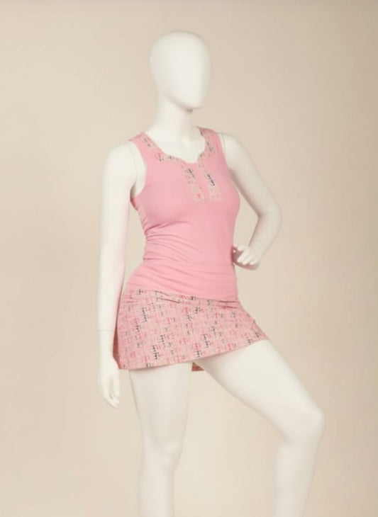 Tracksuit - Leotard and red top with white logo