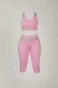 Tracksuit - Leotard and pink cropped with multicolor logo