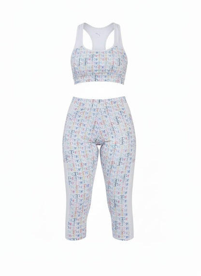 Tracksuit - Long leotard and white top with multicolor logo